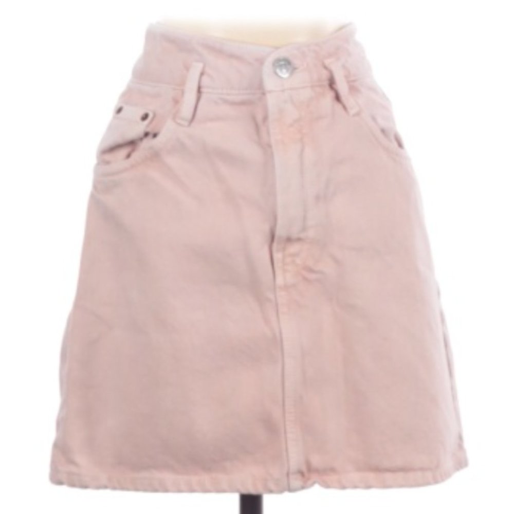 ZARA: Baby Pink Denim Skirt